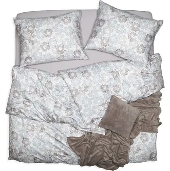 Bytový textil SCANquilt povlečení JERSEY maroko bílobéžovošedá 140 x 200/70 x 90 cm