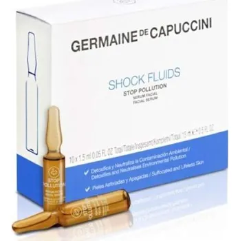 Pleťový krém GERMAINE de CAPUCCINI Shock Fluids STOP POLLUTION - Posilující fluid pro všechny typy pleti, 10*1,5 ml.