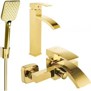 Vodovodní baterie Mexen Libra R62 vanová sada, zlatá - 745113R62-50 Bateriové soupravy