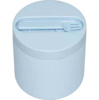 Úložný box Design Letters, Termobox na svačinu To Go s vidličkou velký jasno modrý 2 díly - Formadore