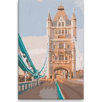 Dětské zboží Malování podle čísel - Tower Bridge 02 - 40x60 cm, bez dřevěného rámu - CZ výroba
