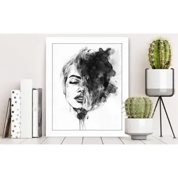 Obraz ASIR Obraz na MDF s rámem ČÁST ŽENSKÉ TVÁŘE 23,5 x 28,5 cm