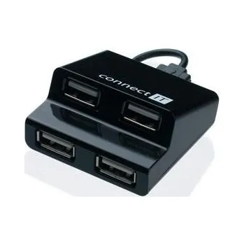 CONNECT IT USB hub 4 porty STEP - černý