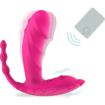 Vibrátor Paloqueth Wearable Panty 3-in-1 G-Spot & Tapping Vibrator with Remote Control Pink