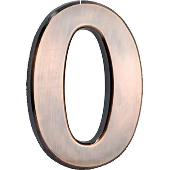 Domovní cedule STREND PRO Číslo MagicHome ´0´, domové, s lepiacou páskou, bronzové, 70x100 mm, ABS