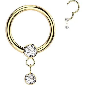 Piercing Atreya Titanový kroužek s otevíráním Afaia Barva: Zlatá, Velikost: 1,2 mm, Délka / Průměr: 10 mm