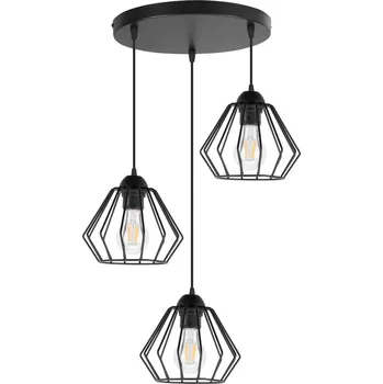 Závěsné svítidlo Nuvola 3, 3x černé drátěné stínítko,