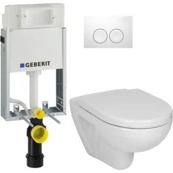 WC sada GEBERIT KOMBIFIXBasic vč. bílého tlačítka DELTA 21 + WC JIKA LYRA PLUS + SEDÁTKO DURAPLAST 110.100.00.1 21BI LY6