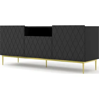 Televizní stolek BIM TV stolek DIUNA 145, černý mat + zlatá