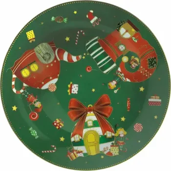 Tác/mísa porcelánová 31 cm zelený ELFOMAGIA BRANDANI (barva - zelená s motivem)