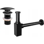 MEXEN/S - Umyvadlový sifon s výpustí click-clack s přepadem, černý 7992660-70