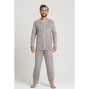 Pánské pyžamo Pánské rozepínací pyžamo Gucio 298 dł/r 3XL mix barev-mix designu 3xl
