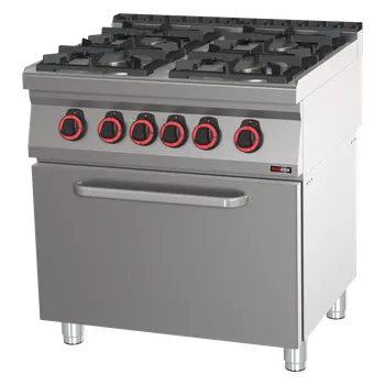 Sporák Sporák kombinovaný se statickou elektrickou troubou GN 2/1 - 4x hořák ECO | REDFOX - SPBT 70/80 21 GE