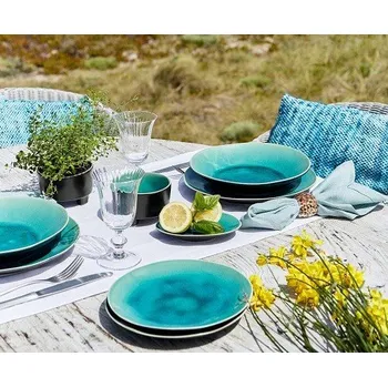 Talíř Talíř dezertní 21cm, RIVIERA, modrá|černá|Azur| (balení)|Costa Nova