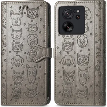 Pouzdro na tablet VSECHNONAMOBIL 66901 ART Peněženkový kryt Xiaomi 13T / 13T Pro ANIMALS šedý