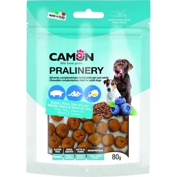 VEPŘOVÉ PRALINKY S RÝŽÍ A BORŮVKAMI 80 g