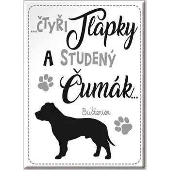 Dekorativní magnet Nekupto Mazlíčci magnet Bulteriér 66 x 90 x 2 mm