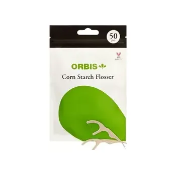 Zubní nit ORBIS zubní nit s držátkem z kukuřičného škrobu, 50 ks