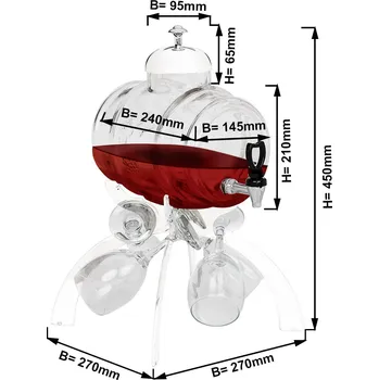 Vinotéka G.Gastro Dávkovač vína - 4L - bíký - vč. 4 sklenic na víno