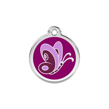 psí známka Známka RED DINGO střední s rytím - Motýl fialový