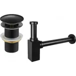 MEXEN/S - Umyvadlový sifon s výpustí click-clack bez přepadu, černá 7991060-70