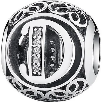 Přívěsek NUBIS® Stříbrný korálek na náramek - písmeno - NB-8060-D