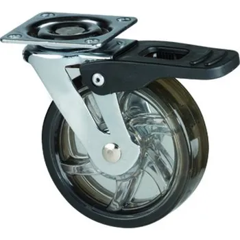 StrongCastors kolečko TOP průměr 75mm transparentní tmavá s brzdou (StrongCastors kolečko TOP průměr 75mm transparentní tmavá s brzdou)