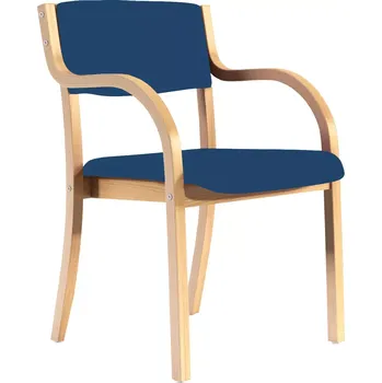 Jednací židle FREYA židle konferenční, kostra dřevěná, koženka tmavě modrá