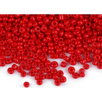 Dětské navlékací korálky Rokajl 2 mm 50g červený