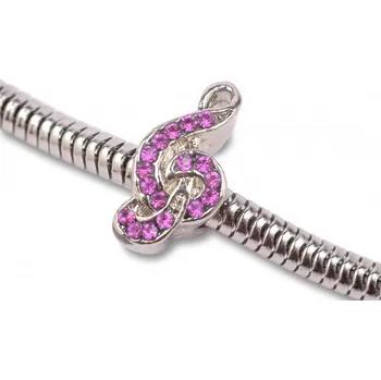 Náramek Náramek Houslový klíč s kamínky 18 cm Barva: Růžová