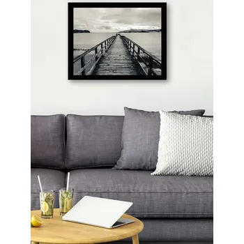 Obraz ASIR Obraz na MDF s rámem MOLO A MRAKY V POZADÍ 56 X 41 cm