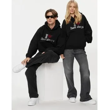 Pánská mikina 2005 Mikina Unisex Hot Dogs Černá Oversize XS