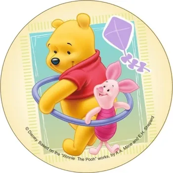 Jedlá dekorace na dort Medvídek Pú 14,5 cm č.2 jedlý papírový terč