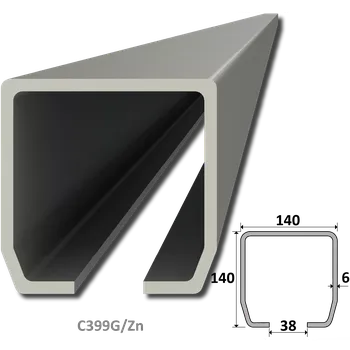 Stavební profil C profil GRANDE (140x140x6 mm) pozinkovaný, pro samonosný systém - C profil GRANDE (140x140x6 mm) Combi Arialdo pozinkovaný, pro samonosný systém, délka 6 m