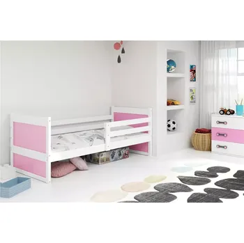 Dětská postel BMS Group Dětská postel Rico 1 bez šuplíku 190x80 bílá/růžová (rošt + matrace zdarma)
