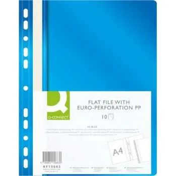 Závěsné plastové rychlovazače Q-Connect - A4, modré, 10 ks