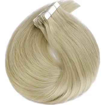 Příčesek Vlasové PU pásky tape in na prodlužování vlasů 60cm stříbrná