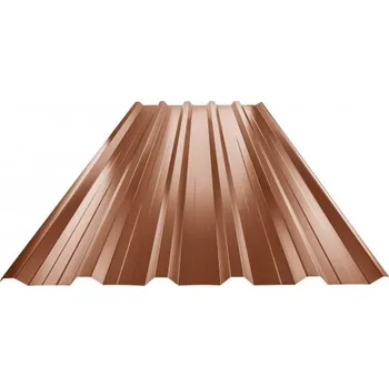 Střešní krytina Plech trapézový měděno hnědý RAL 8004, TR35A plus - střešní 0,50mm lesklý