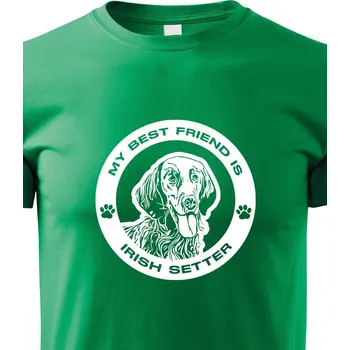 Chlapecké tričko Dětské tričko Irský setr kulatý motiv, Barva Zelená, Velikost 158 cm/12 roků, Canvas Dětské tričko 1809