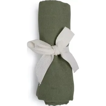 Přebalovací podložka FILIBABBA mušelínová plenka Gots 65x65 cm Oil Green