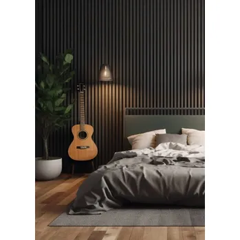 Obklad Lamely Velebi Slim černý filc 270 x 2750 mm 484 Merbau