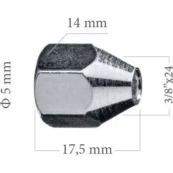 Brzdová hadice WP Koncovka brzdové trubky 5mm 3/8"x24 14x17,5mm