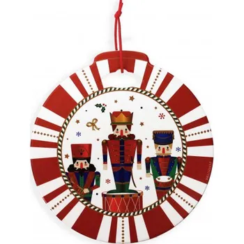 Kuchyňské prkénko Podložka pod hrnec na horké I. 20 cm Lo Schiaccianoci BRANDANI (barva - porcelán, bílá/červená)