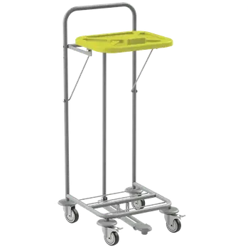 Odpadkový koš VK 80 - 1N vozík na třídění odpadu a prádla plast - VK - žlutý