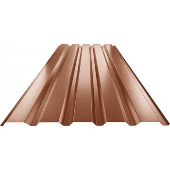 Plech Plech trapézový měděno hnědý RAL 8004, TR35B - stěnový 0,55mm lesklý