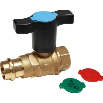 Ventil Giacomini R854VT Plnoprůtokový kulový kohout, 1x lisovací nátrubek s O-kroužky, 1x vnitřní závit