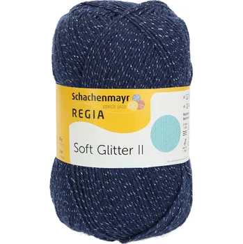 Příze Regia 4-Ply Soft Glitter 55 Noční modrá (Ponožková Příze Regia Soft Glitter 55 Night blue)