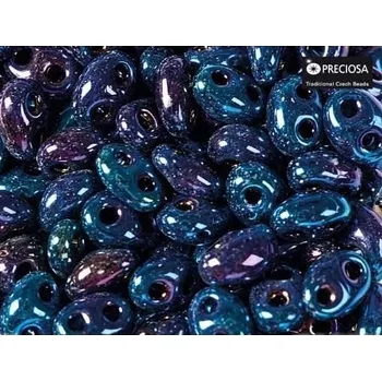 Dětské navlékací korálky Korálky/rokajl TWIN (dvoudírkový) - černá iris > 2,5x5 mm (10g)