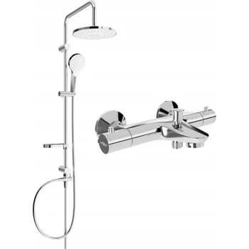 Vodovodní baterie MEXEN/S - Erik sprchový sloup včetně vanové termostatické baterie Nox, chrom 77350205-00