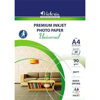 Fotopapír VICTORIA PAPER Fotografický papír "Universal", do inkoustové tiskárny, matný, A4, 90g, VICTORIA